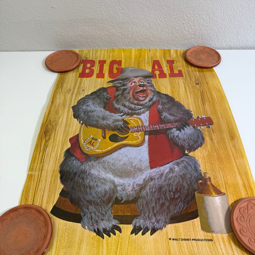 Vintage Walt Disney Big Al Country Bear Jamboree Laminated Poster 18x24